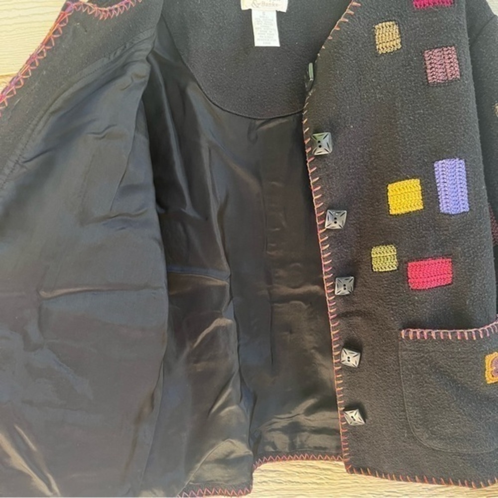Christopher & Banks Women Embroidered Sweater Shacket Multi Black Sz S/M‎ - Picture 7 of 11